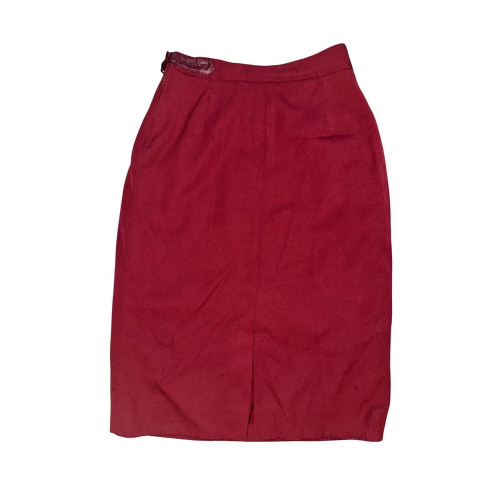 Vintage Gucci Wool Pencil Skirt with Leather Trim‎ Size 44 (US size 12)